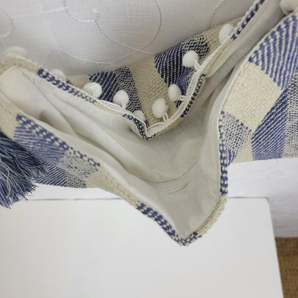 Womens Bag One Size Blue Woven Striped Bohemian Style Crossbody - Picture 3 of 9